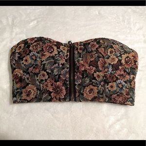 Floral Zip-Up Crop Top